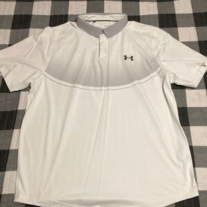 Underarmour polo golf shirt white mens size L